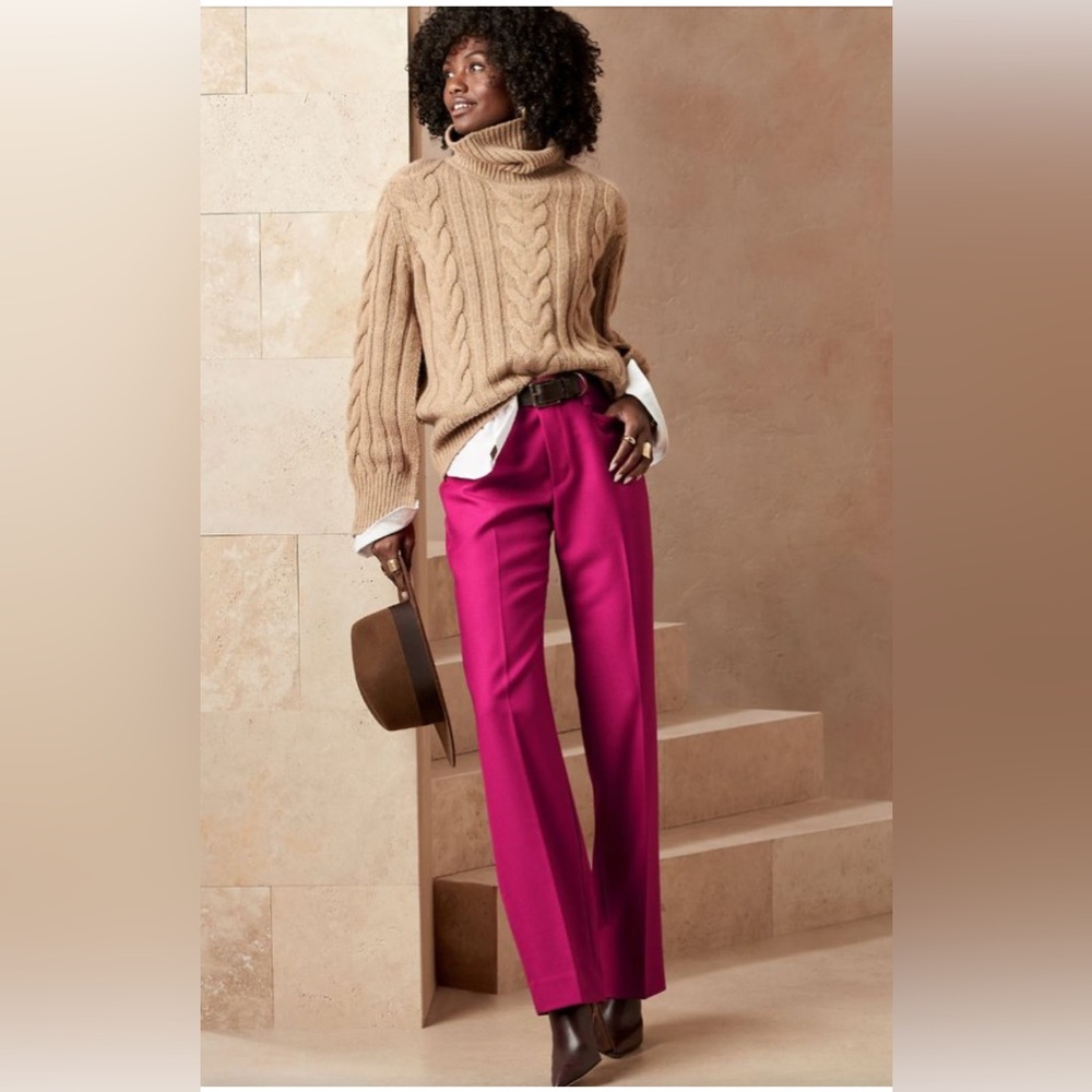 Banana Republic Pink Italian wool tailored trousers